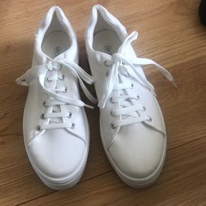 Asos white lace up sneakers worn twice